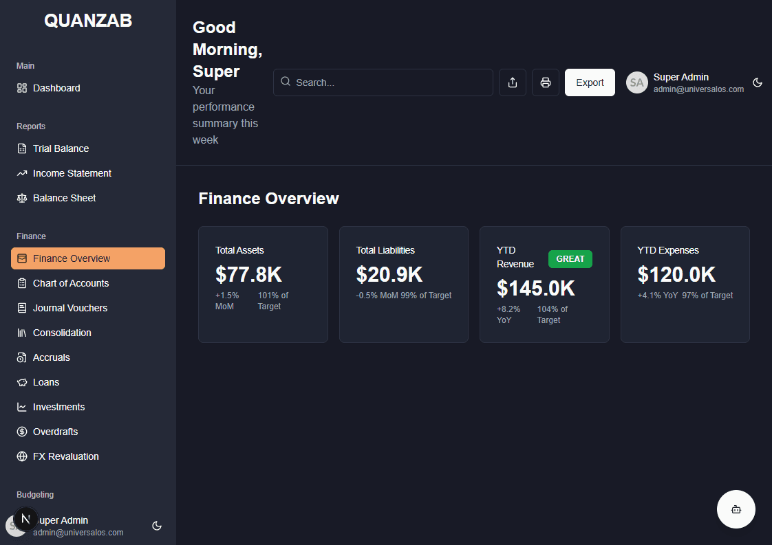 Finance Screenshot