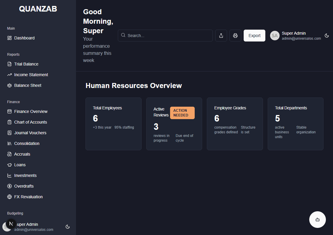 Human Resources Screenshot