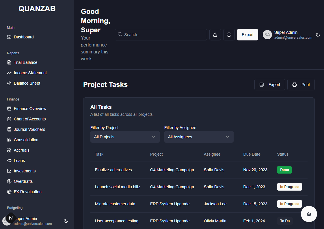 Tasks Screenshot